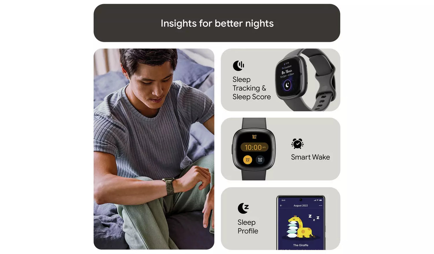 Fitbit Sense 2 Smart Watch – Lunar White/Platinum (New) Google