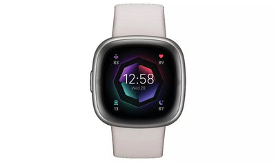 Fitbit Sense 2 Smart Watch – Lunar White/Platinum (New) Google