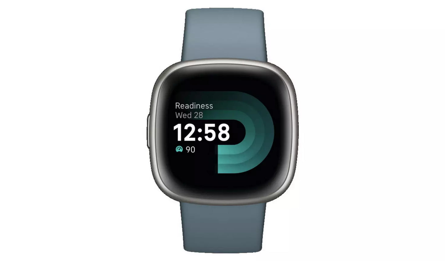 Fitbit Versa 4 Smart Watch – Waterfall Blue, Platinum (New) Google