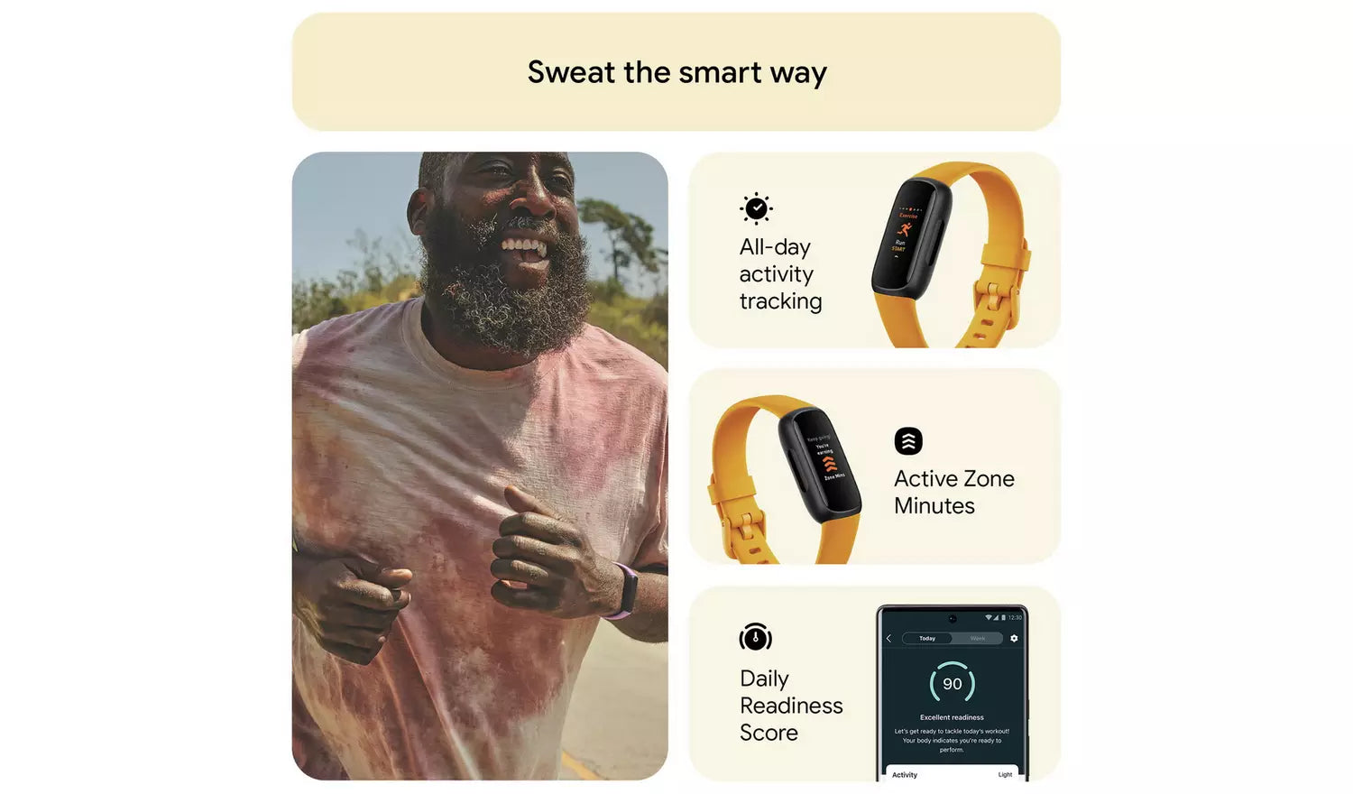 Fitbit Inspire 3 Fitness Tracker – Yellow (New) Google