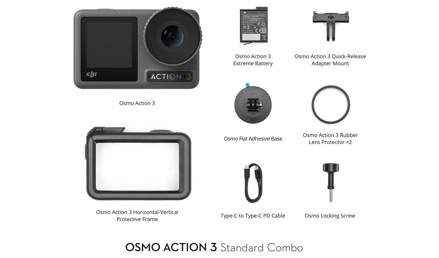 DJI Osmo Action 3 Standard Combo Action Camera – Black (New) DJI