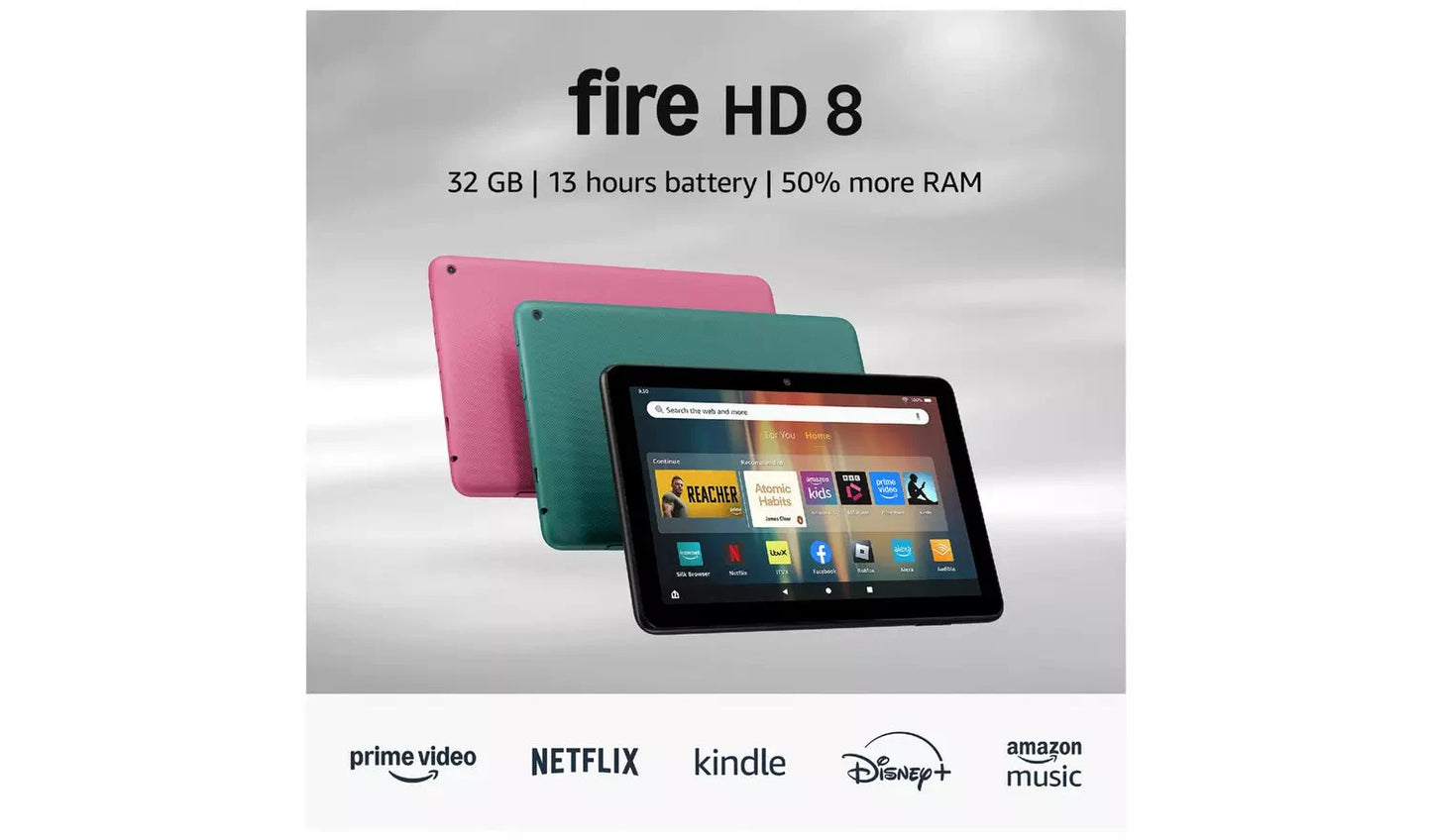 Amazon Fire HD 8 – 8" Tablet, 32GB, Wi-Fi, Black – (New) Amazon