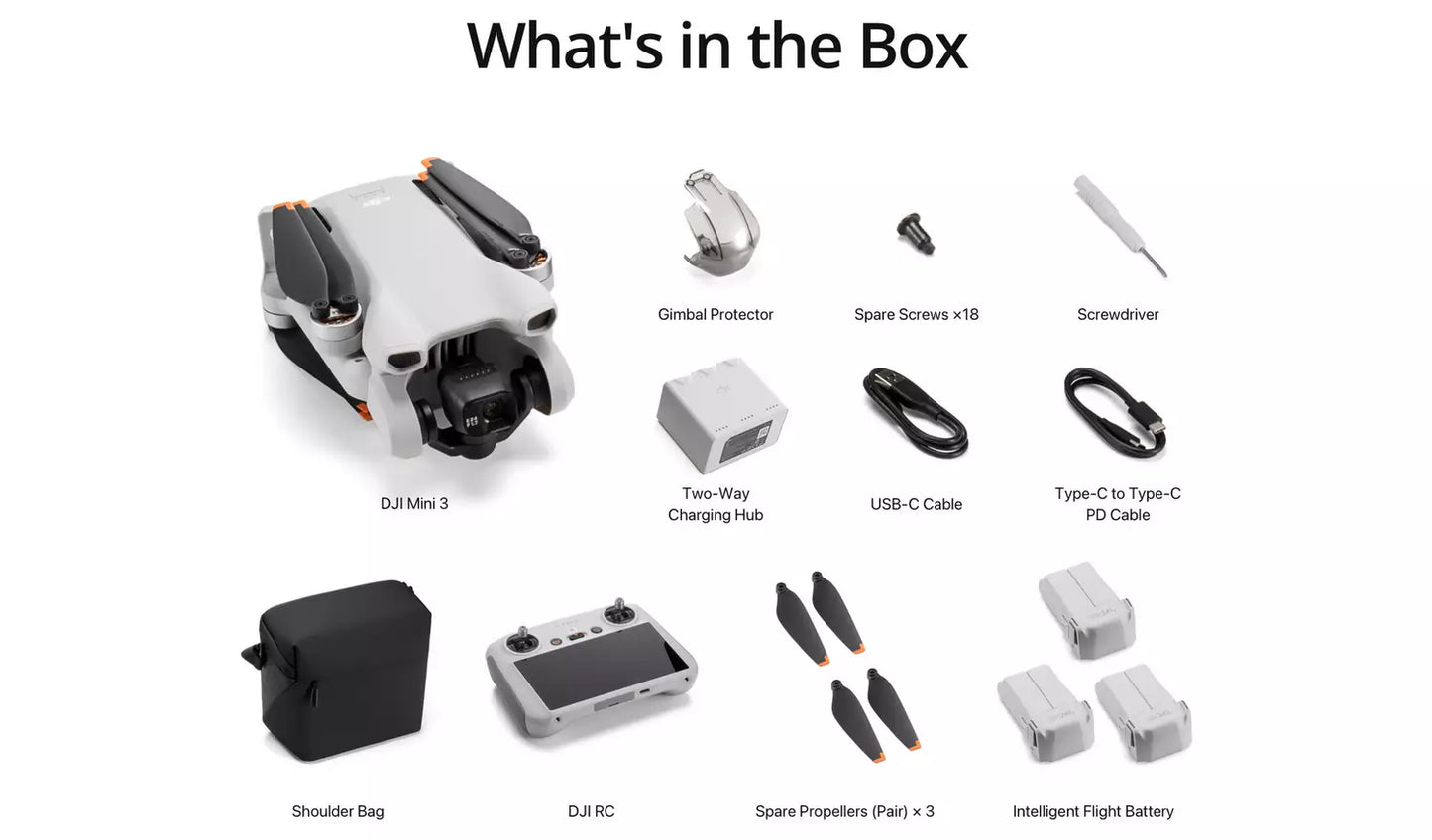 DJI Mini 3 Fly More Combo Drone & DJI RC Remote Controller (New) DJI