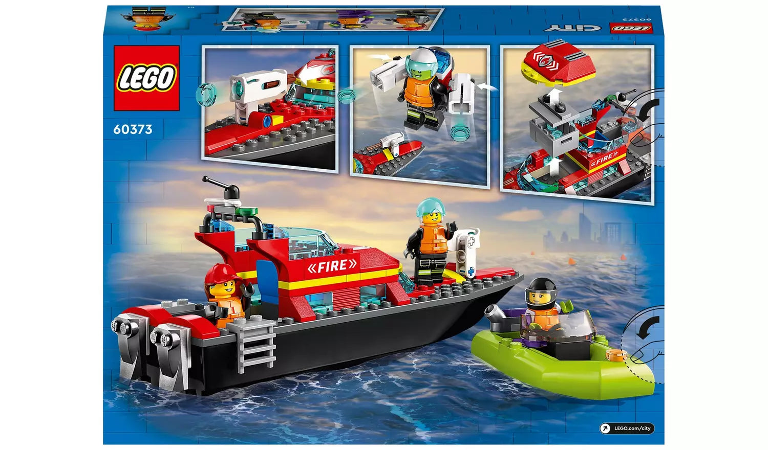 LEGO City Fire Rescue Boat Toy, Floats on Water Set | Ages 5+ | Model 60373 | New LEGO