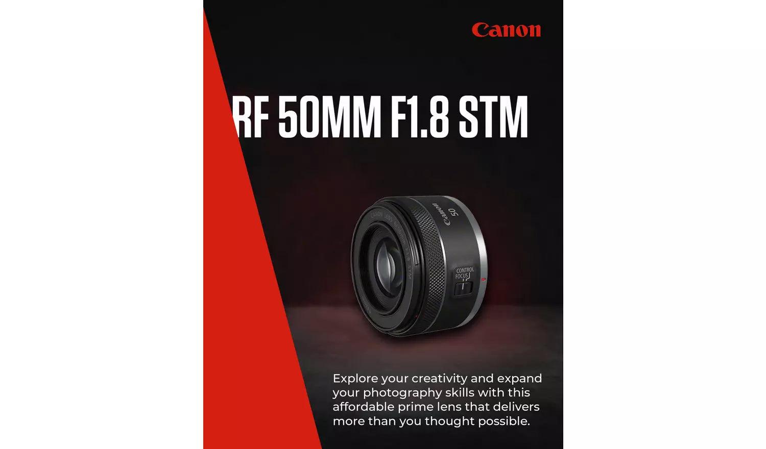 Canon RF 50mm f/1.8 STM Lens – Compact Prime Lens for RF Mount Cameras (New) Canon