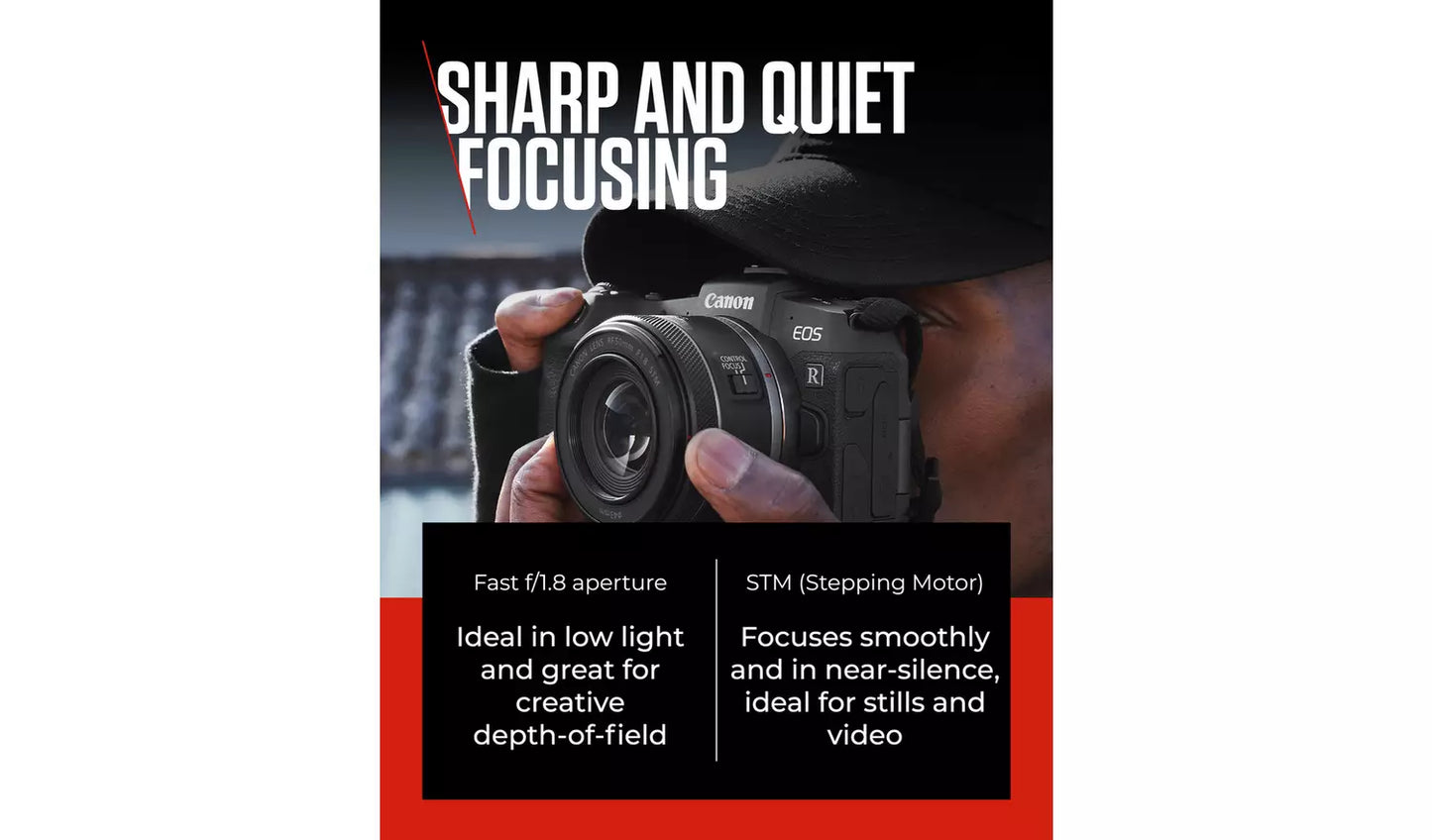 Canon RF 50mm f/1.8 STM Lens – Compact Prime Lens for RF Mount Cameras (New) Canon