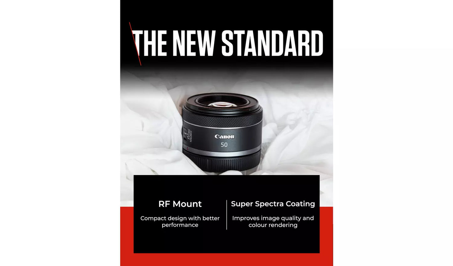Canon RF 50mm f/1.8 STM Lens – Compact Prime Lens for RF Mount Cameras (New) Canon