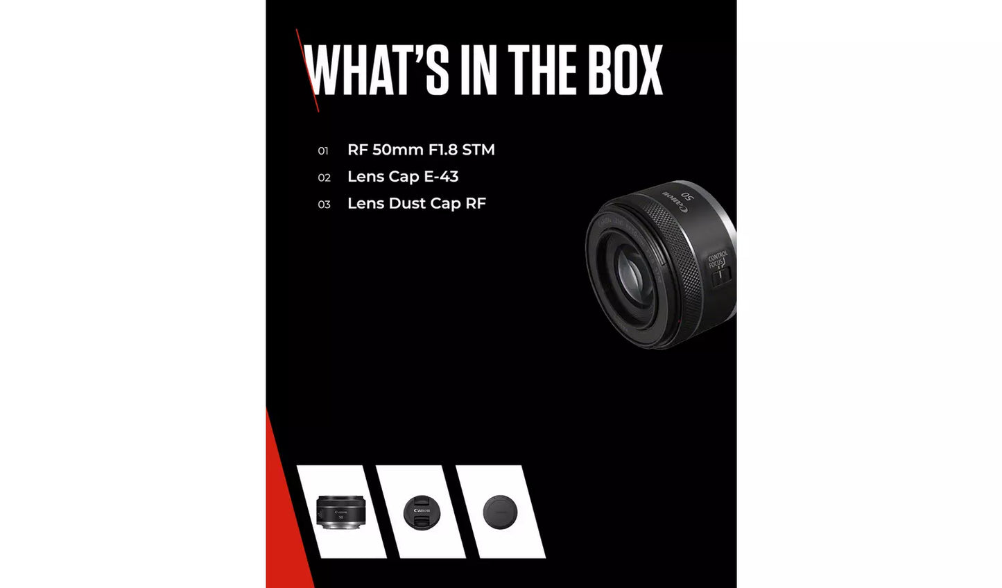 Canon RF 50mm f/1.8 STM Lens – Compact Prime Lens for RF Mount Cameras (New) Canon