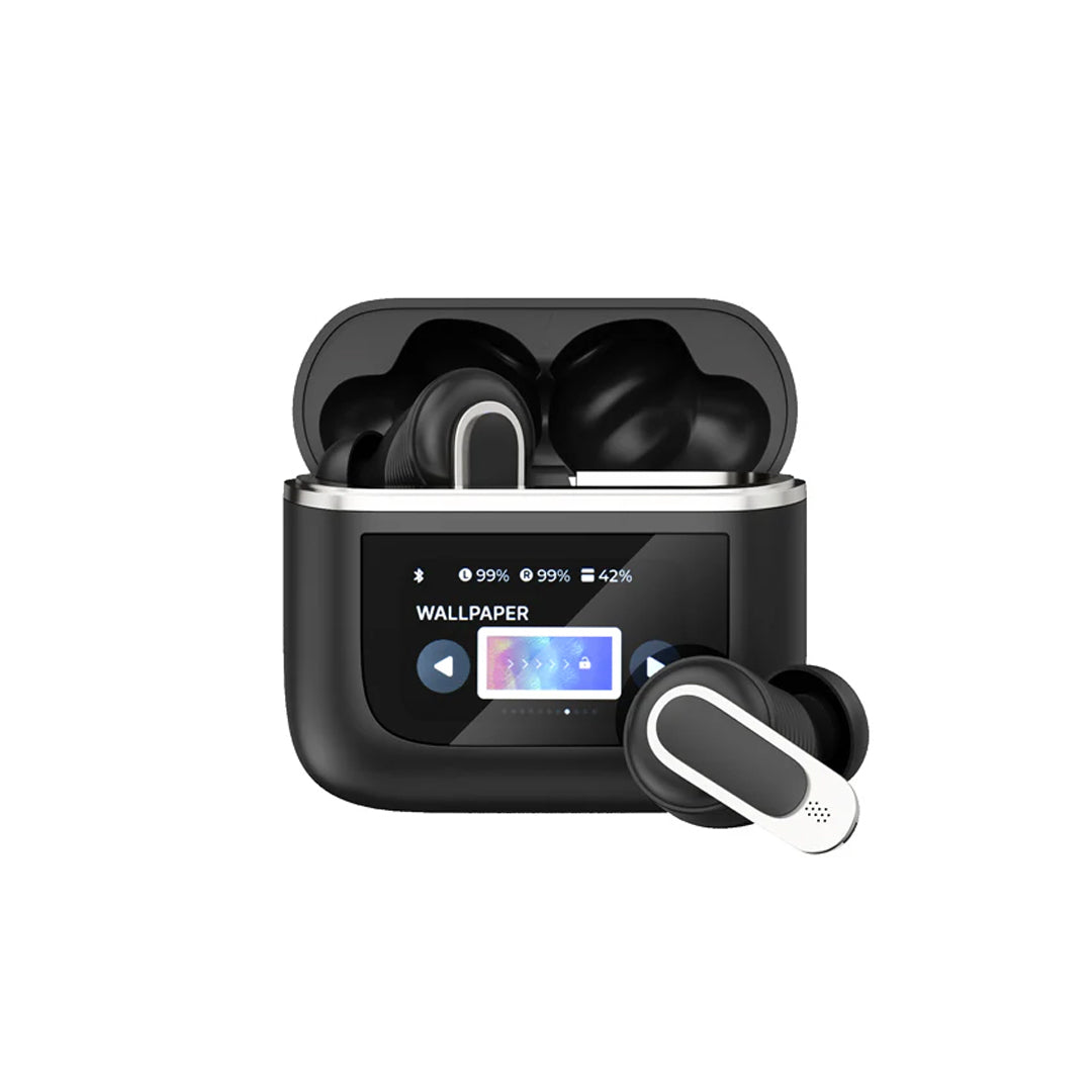 Latest Wireless Smart Earbuds In Ear , Microphone Noise Cancellation with Touch Screen Case Black - New