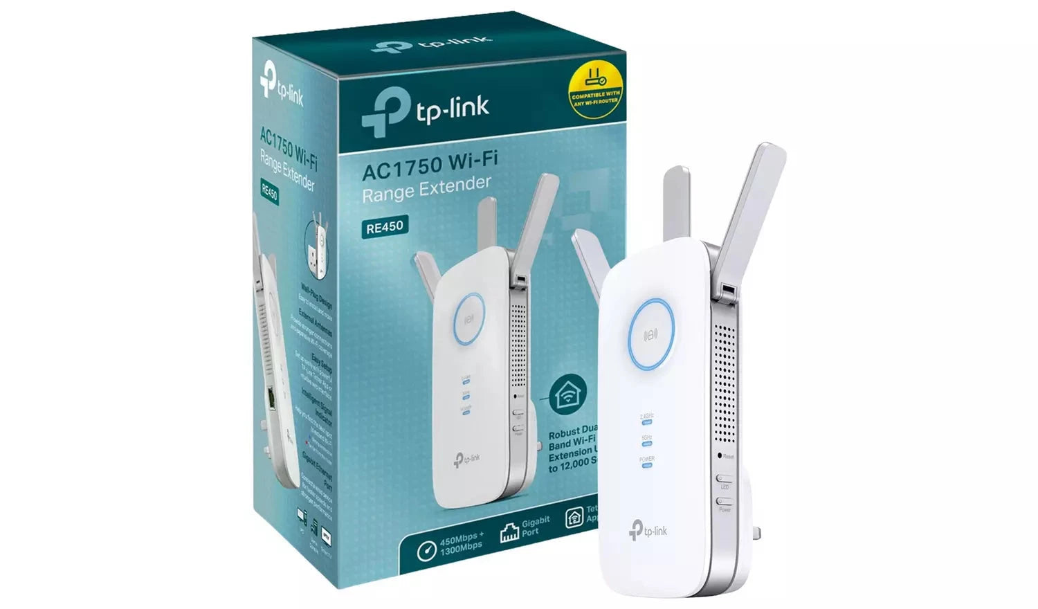 TP-Link RE450 AC1750 Wi-Fi Range Extender with Gigabit Ethernet Port TP Link