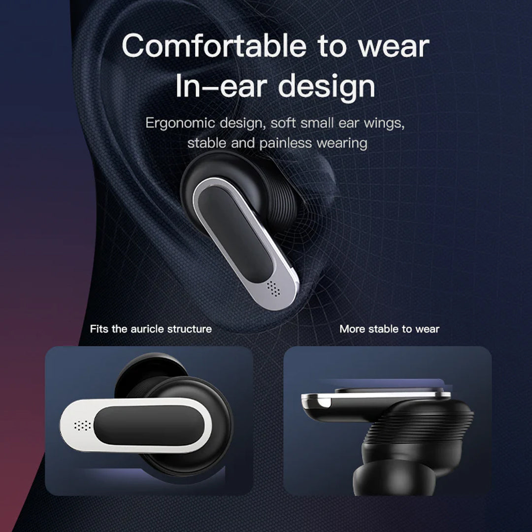 Latest Wireless Smart Earbuds In Ear , Microphone Noise Cancellation with Touch Screen Case Black - New