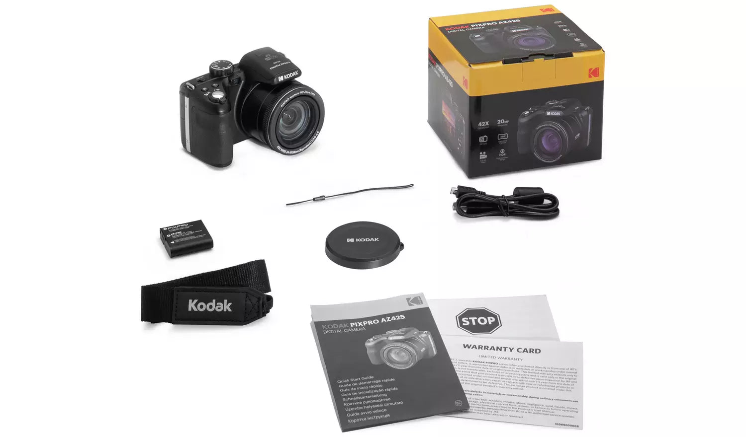 Kodak PIXPRO AZ425 20MP 42x Zoom Bridge Camera – Black (New) KODAK
