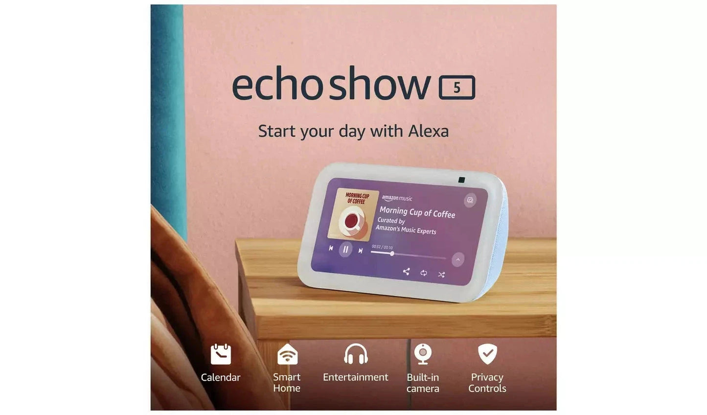 Amazon Echo Show 5 (3rd Gen) Smart Speaker with Alexa – Black (New) - Funkifone