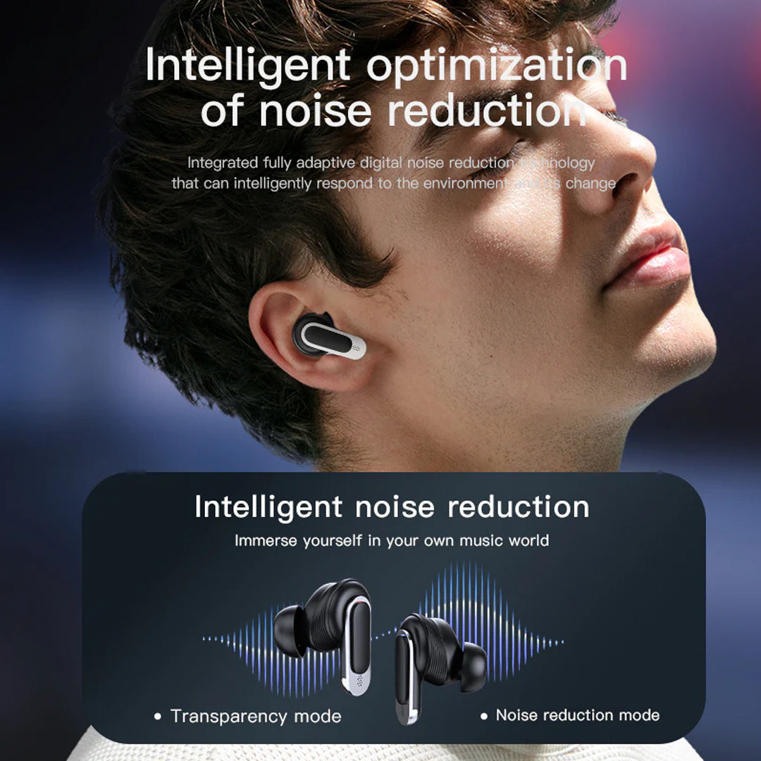 Latest Wireless Smart Earbuds In Ear , Microphone Noise Cancellation with Touch Screen Case Black - New