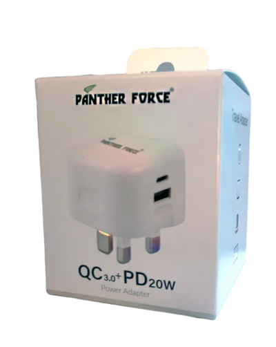 PANTHER FORCE STRAIGHT PIN 20W PLUG WITH USB-C & USB-A My Store