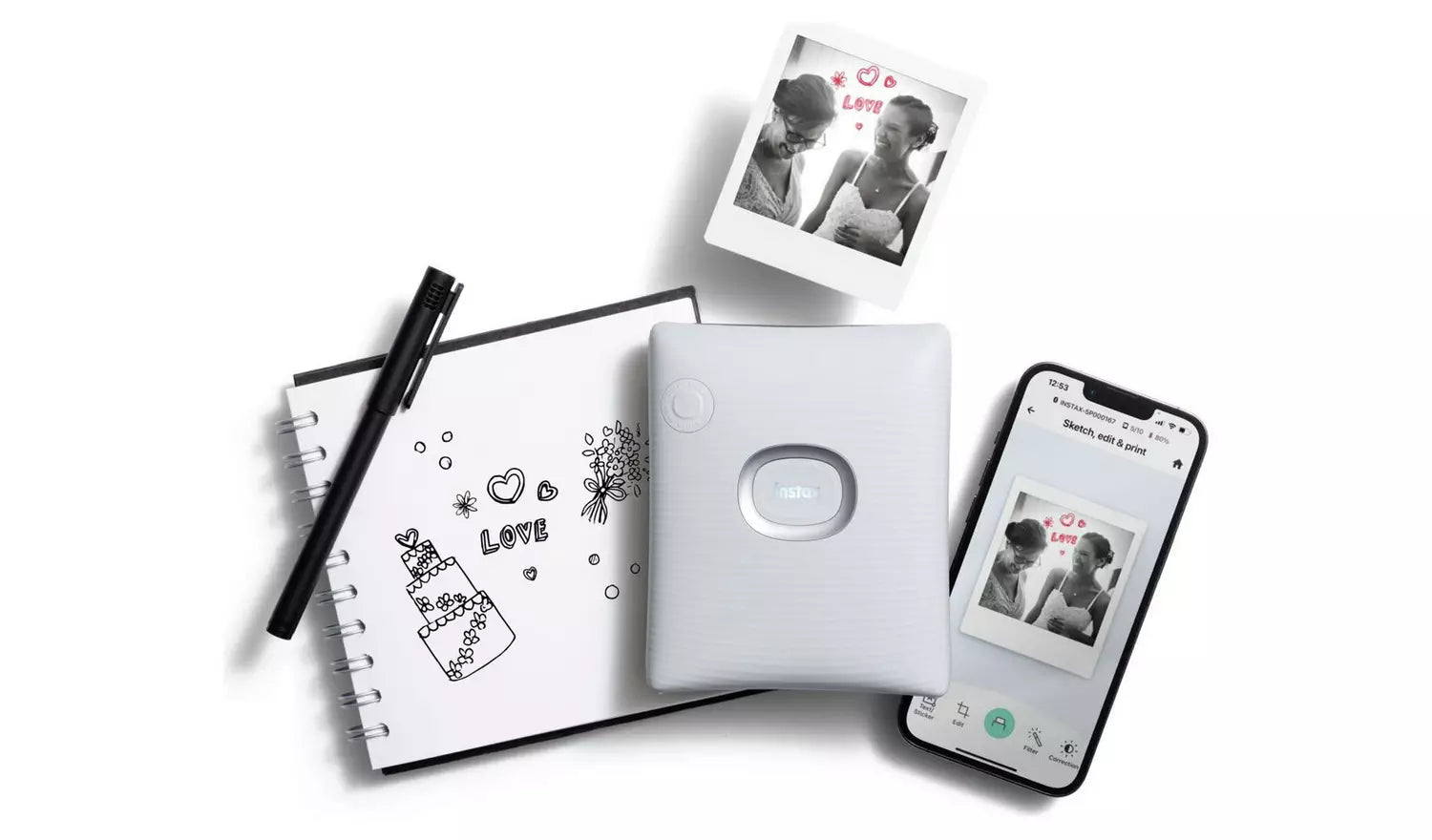 Fujifilm instax SQUARE Link Smartphone Printer – White (New) Fujifilm