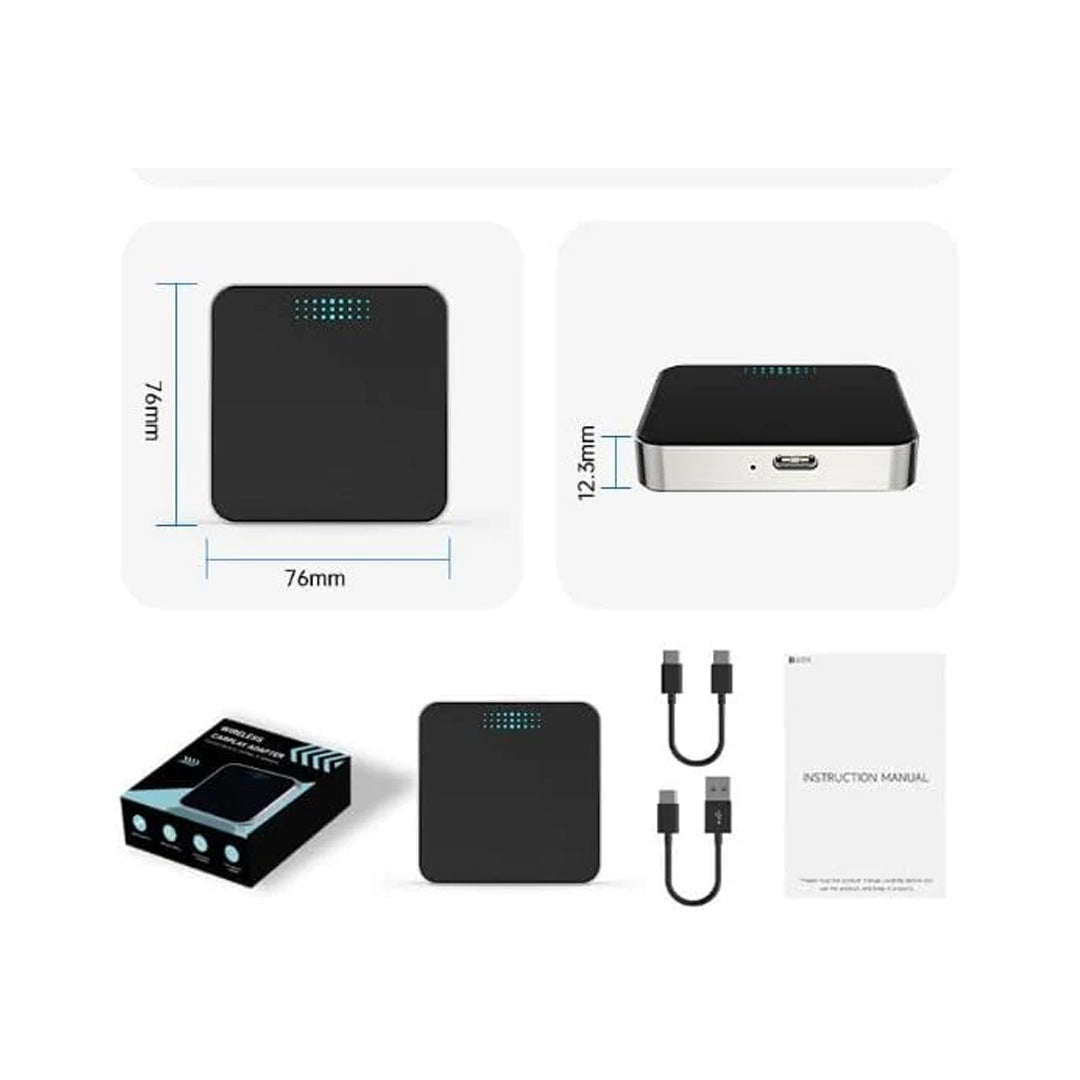 Carplay Wireless Adapter Dongle Applies To iOS/Android smartphones, wireless Car Play Dongle with USB-A and USB-C Cables Panther Force