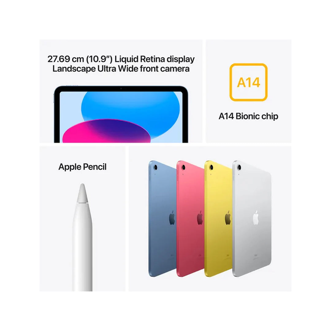 Apple iPad 10th Generation Wi-Fi (10.9 Inch, 64GB, Silver, 2022 model)