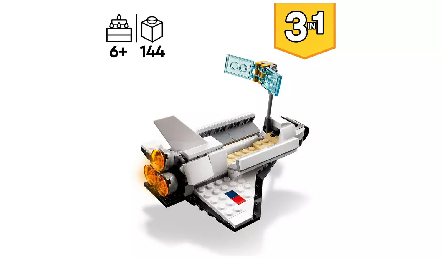 LEGO Creator 3 in 1 Space Shuttle & Spaceship Toys | Ages 6+ | Model 31134 | NEW LEGO