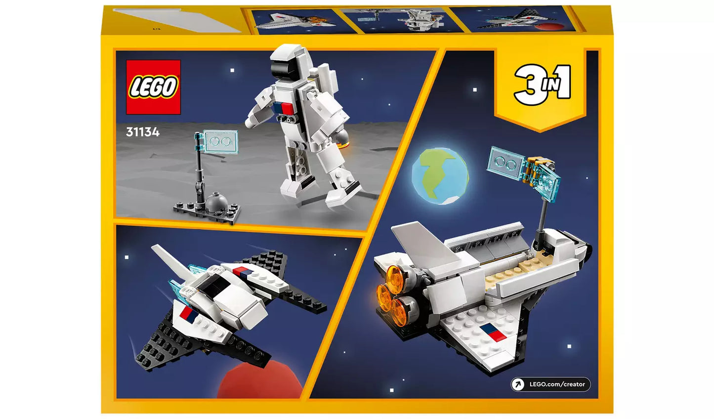LEGO Creator 3 in 1 Space Shuttle & Spaceship Toys | Ages 6+ | Model 31134 | NEW LEGO