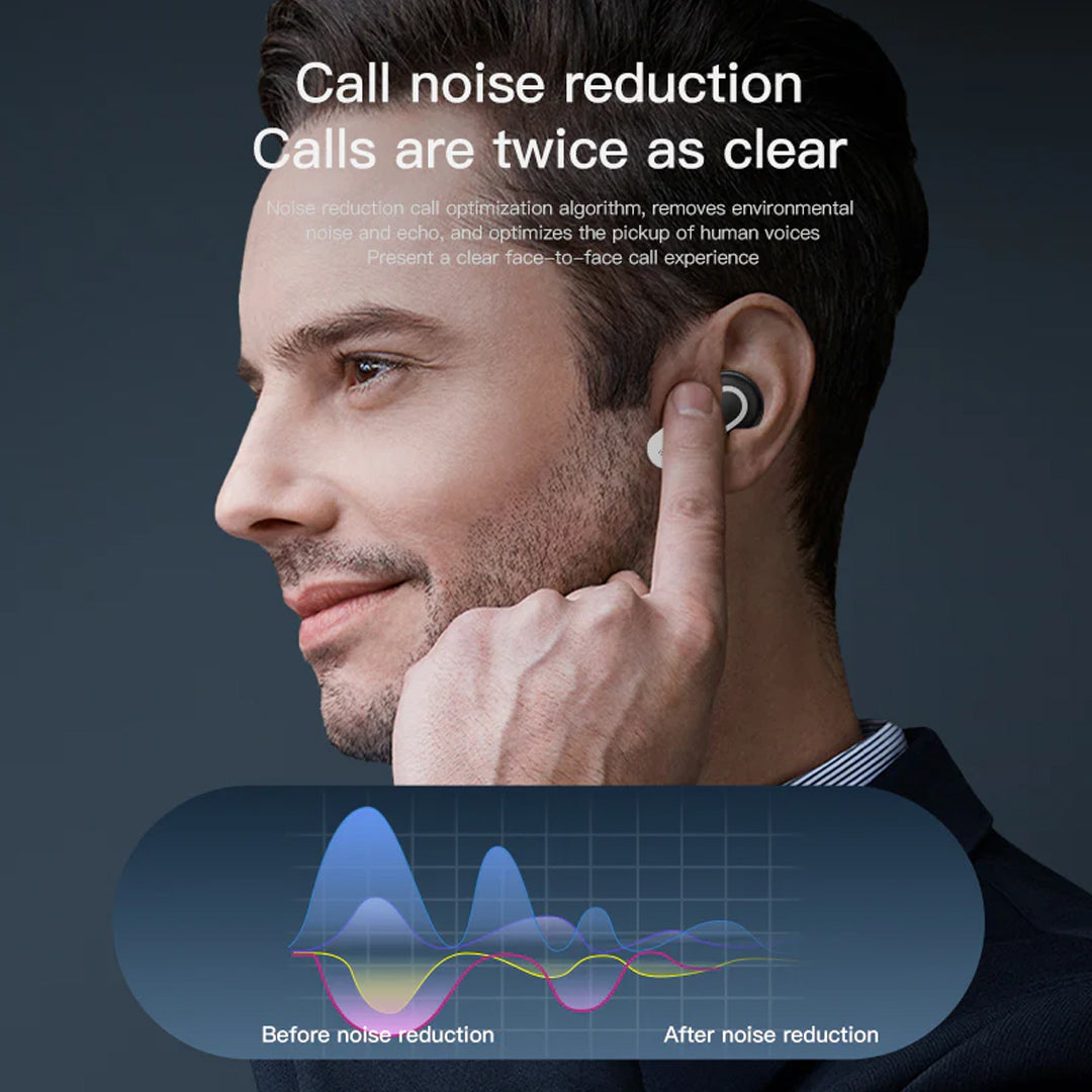 Latest Wireless Smart Earbuds In Ear , Microphone Noise Cancellation with Touch Screen Case Black - New