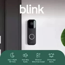 Blink Video Doorbell + Sync Module – Black (Wired or Battery Option) Blink