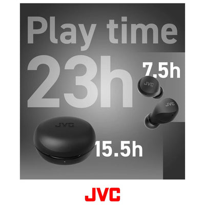 JVC Compact and Lightweight Gumy Mini True Wireless Earbuds Headphones-(IPX4) - HAA6TB (Black)