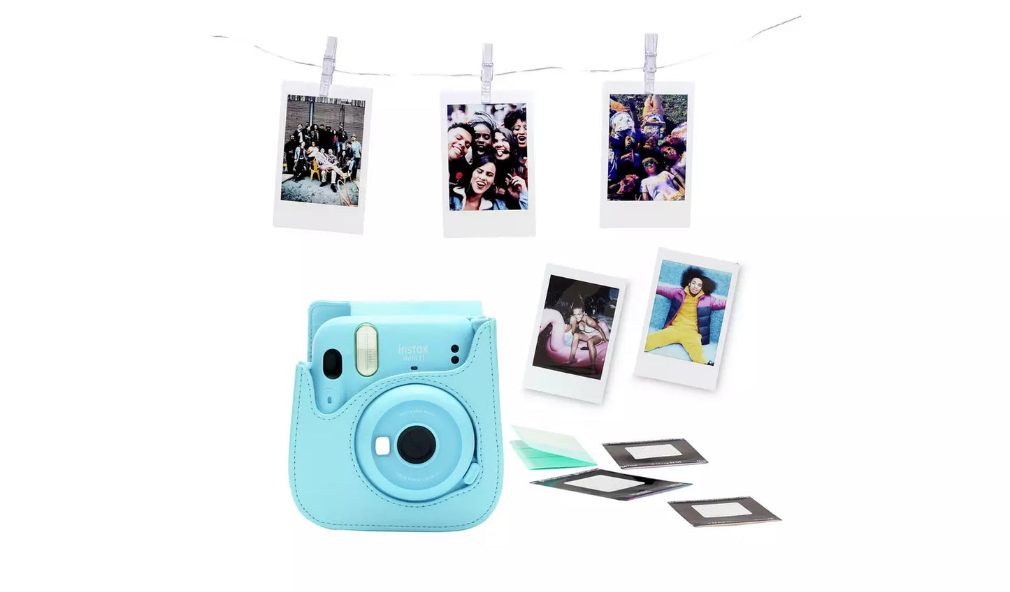 Fujifilm Instax Mini 11 Camera Bundle – Sky Blue with Film & Case (New) Fujifilm