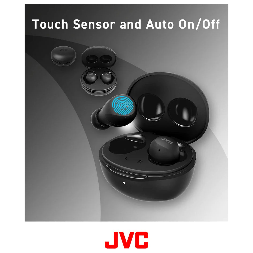 JVC Compact and Lightweight Gumy Mini True Wireless Earbuds Headphones-(IPX4) - HAA6TB (Black)