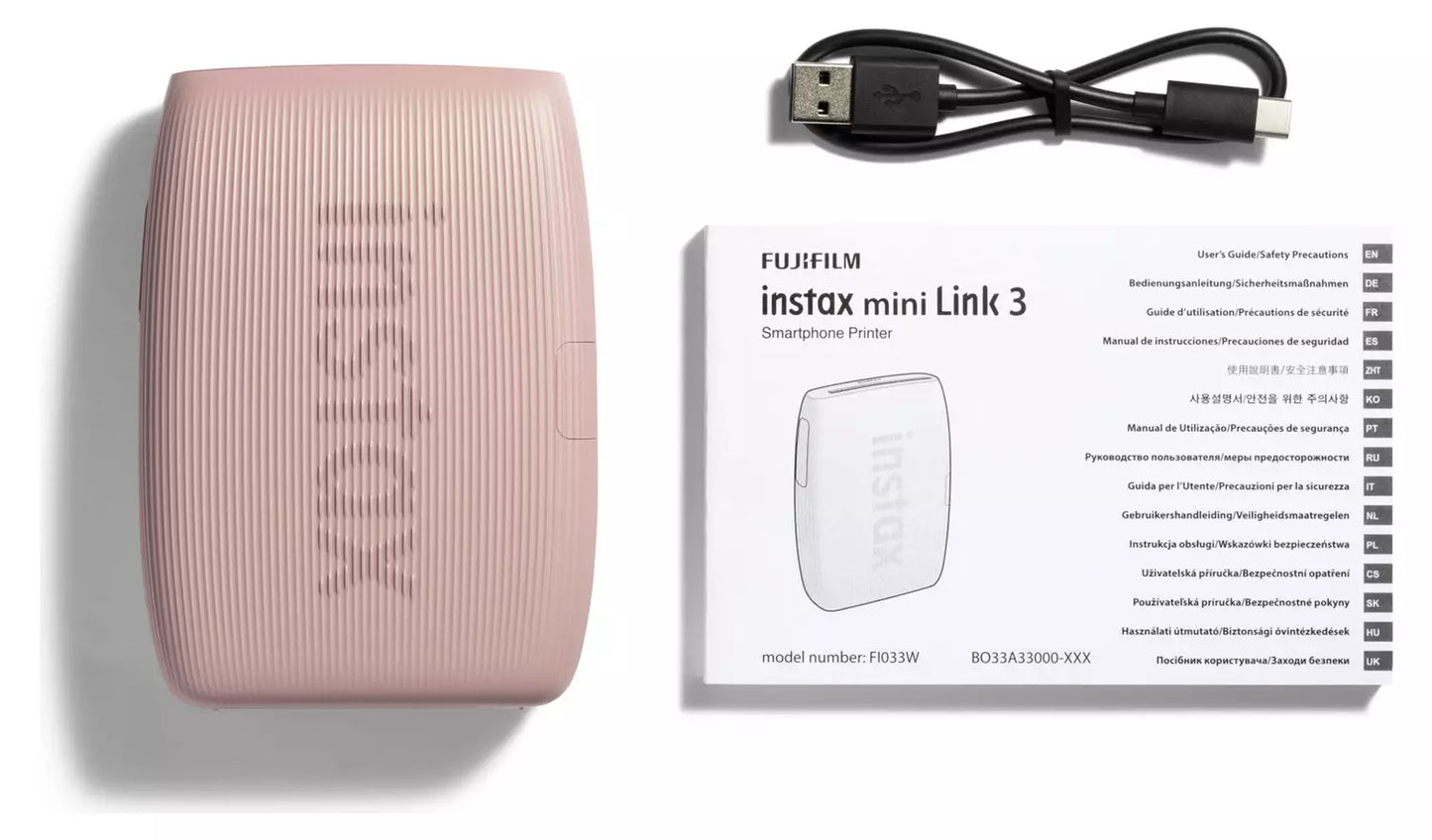 instax mini Link 3 Smartphone Printer - Rose Pink (New) Fujifilm
