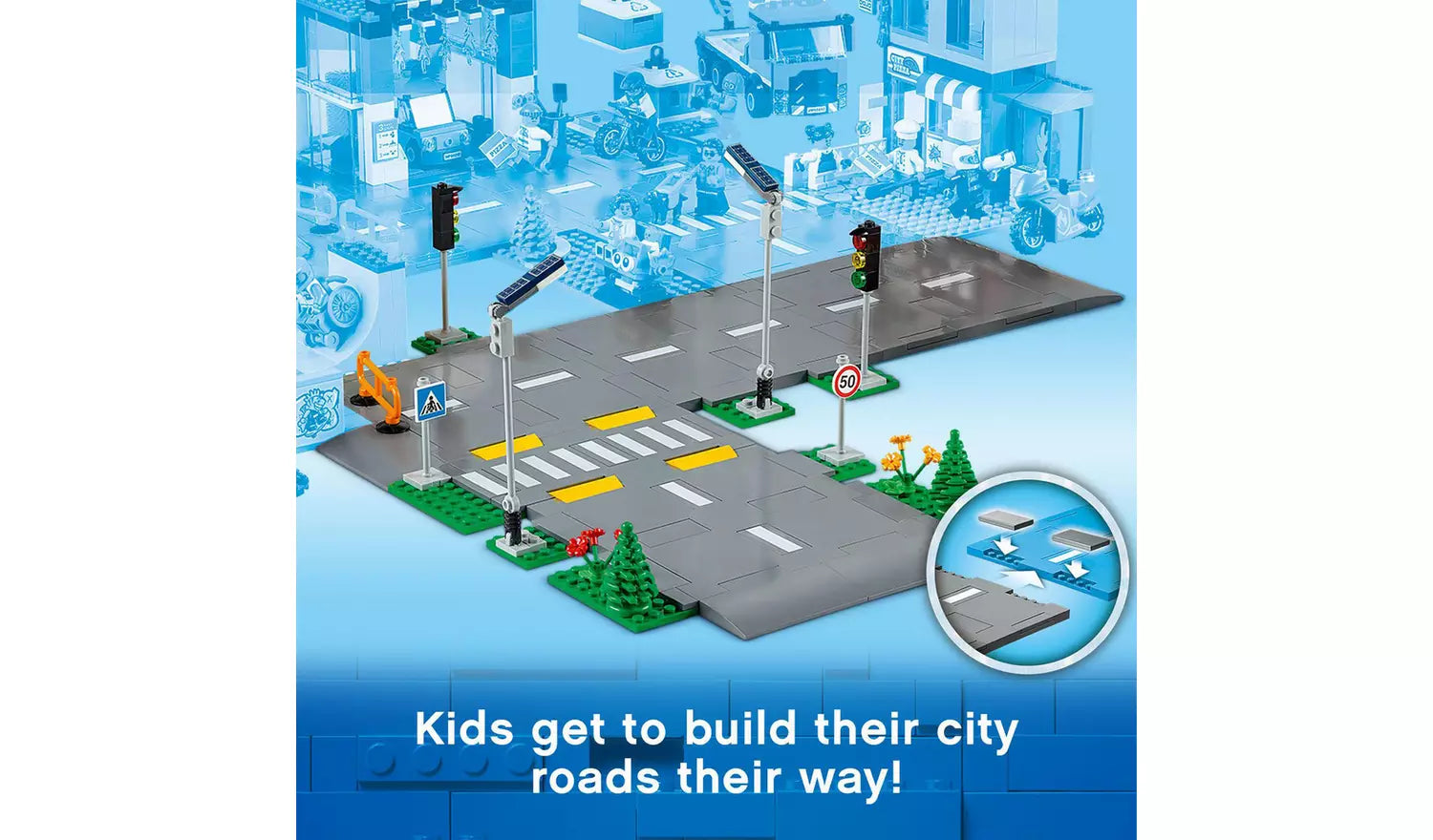 LEGO City Road Plates Building Set with Traffic Lights | Ages 5+ | Model 60304 | New LEGO