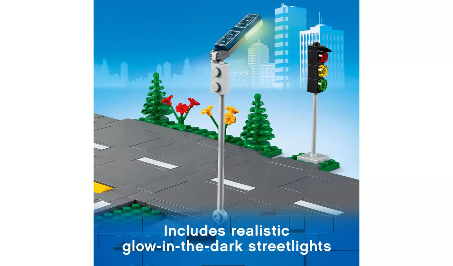 LEGO City Road Plates Building Set with Traffic Lights | Ages 5+ | Model 60304 | New LEGO