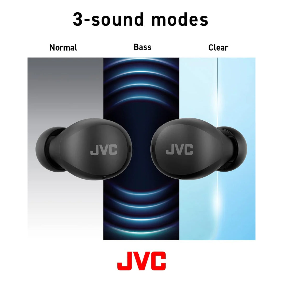 JVC Compact and Lightweight Gumy Mini True Wireless Earbuds Headphones-(IPX4) - HAA6TB (Black)