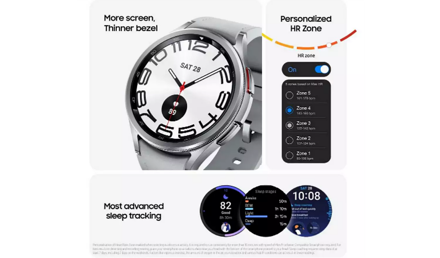 Samsung Galaxy Watch 6 Classic – 43mm Smartwatch, Silver (New) Samsung
