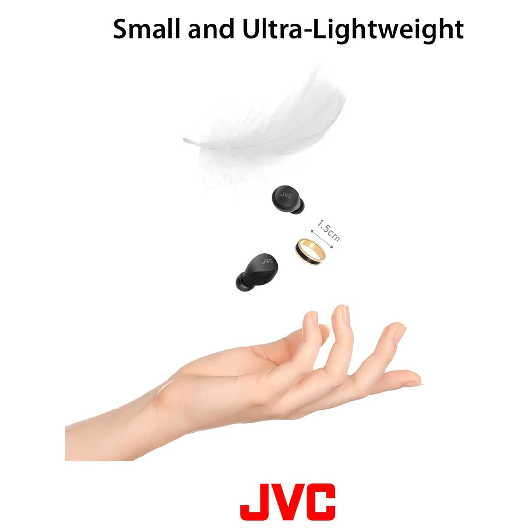 JVC Compact and Lightweight Gumy Mini True Wireless Earbuds Headphones-(IPX4) - HAA6TB (Black)