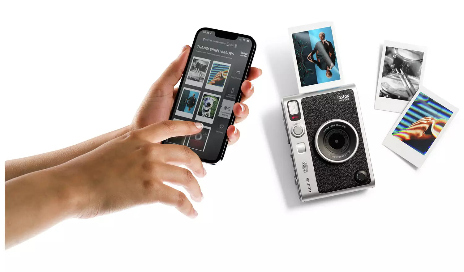 instax Mini Evo Instant Camera – Black Hybrid Digital & Instant Camera (USB-C) (New) Fujifilm