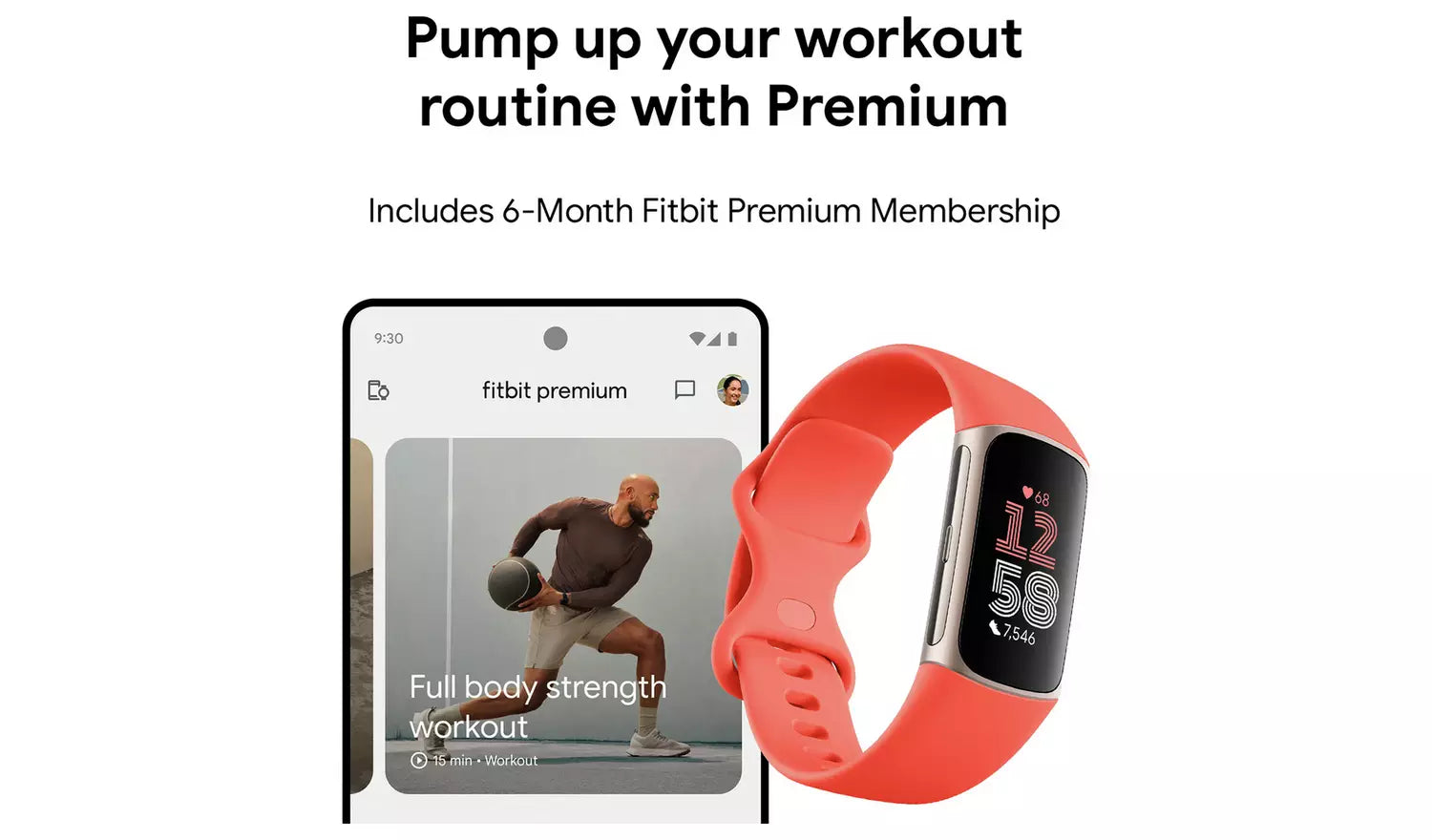 Fitbit Charge 6 Fitness Tracker – Coral (New) Google