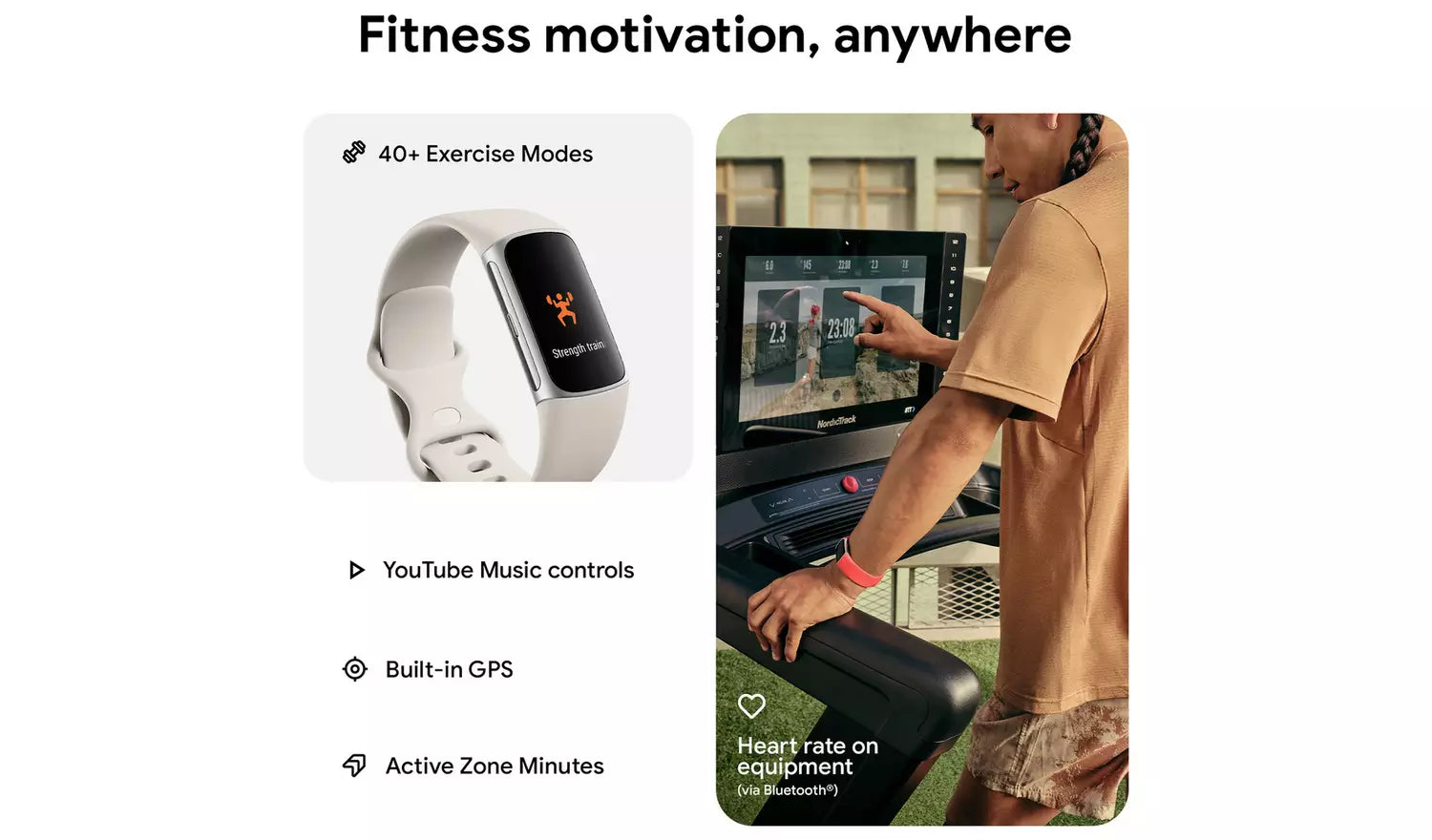 Fitbit Charge 6 Fitness Tracker – Porcelain (New) Google