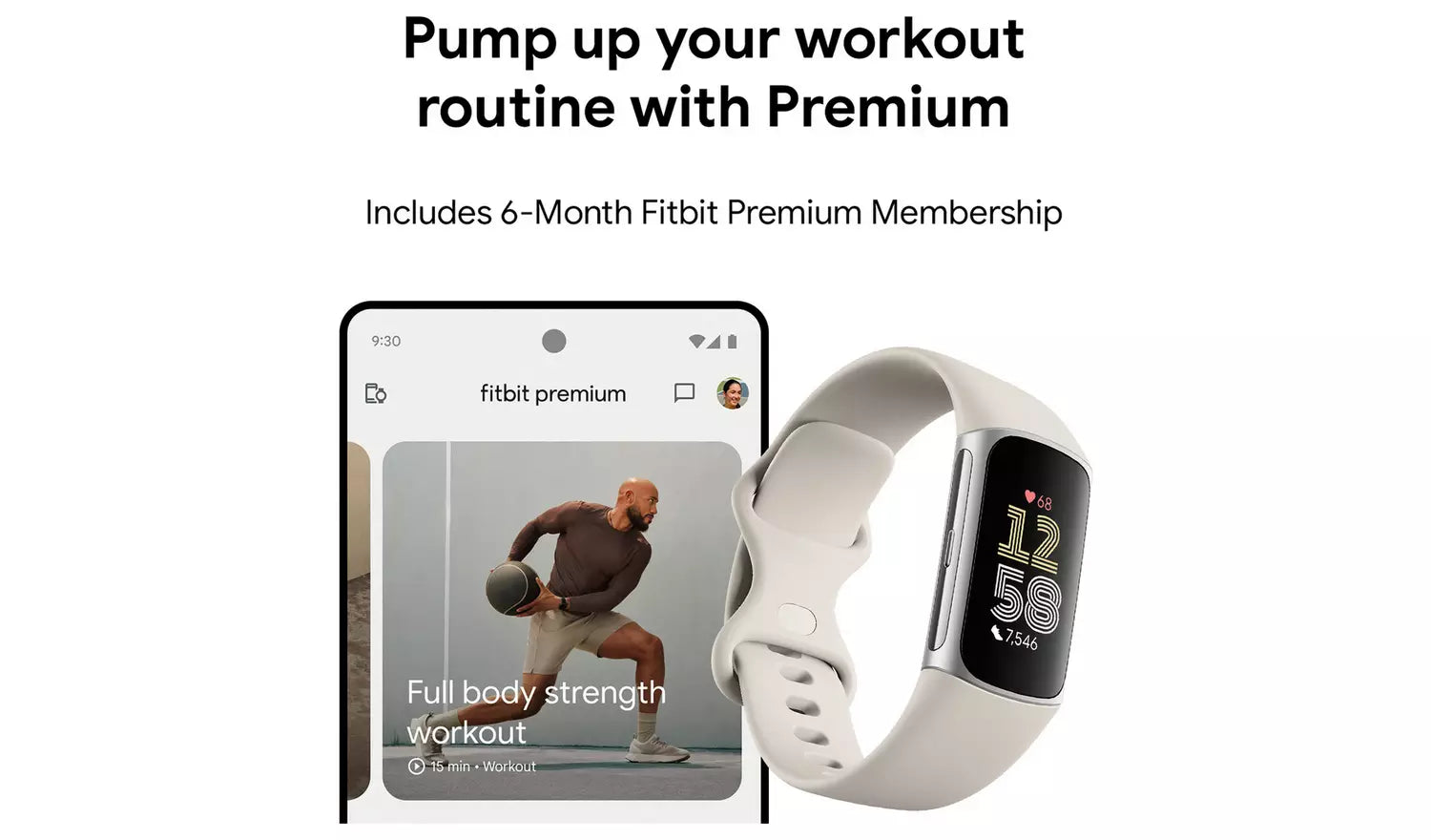 Fitbit Charge 6 Fitness Tracker – Porcelain (New) Google