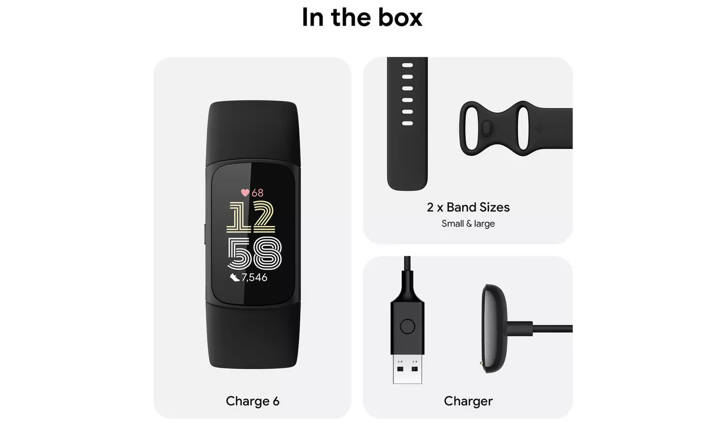 Fitbit Charge 6 Fitness Tracker – Obsidian (New) Google