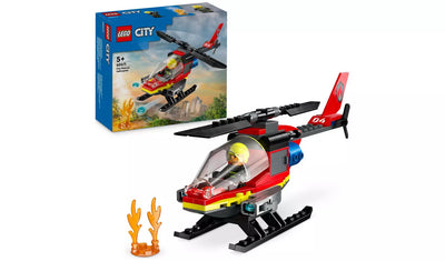 LEGO City Fire Rescue Helicopter Toy Vehicle Set | Ages 5+ | Model 60411 | New LEGO