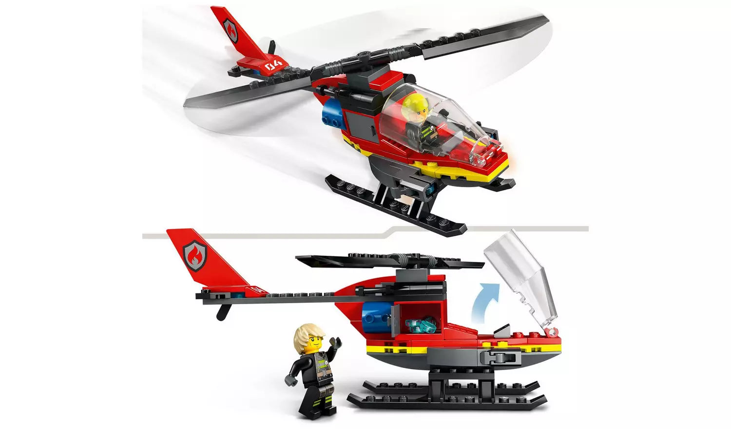 LEGO City Fire Rescue Helicopter Toy Vehicle Set | Ages 5+ | Model 60411 | New LEGO