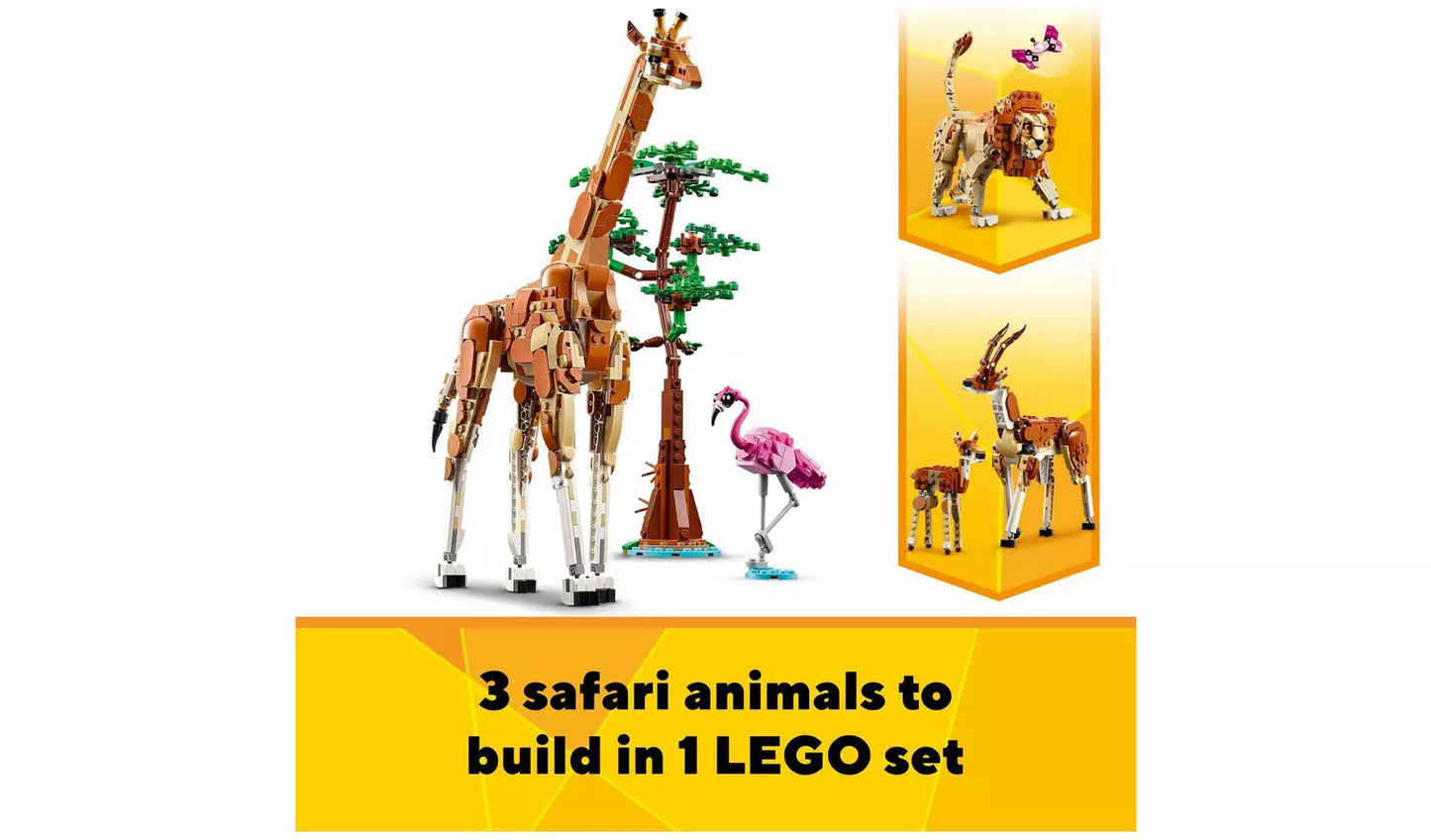 LEGO Creator 3in1 Wild Safari Animals Nature Toys Set | Ages 9+ | Model 31150 | 780 Pieces | New LEGO