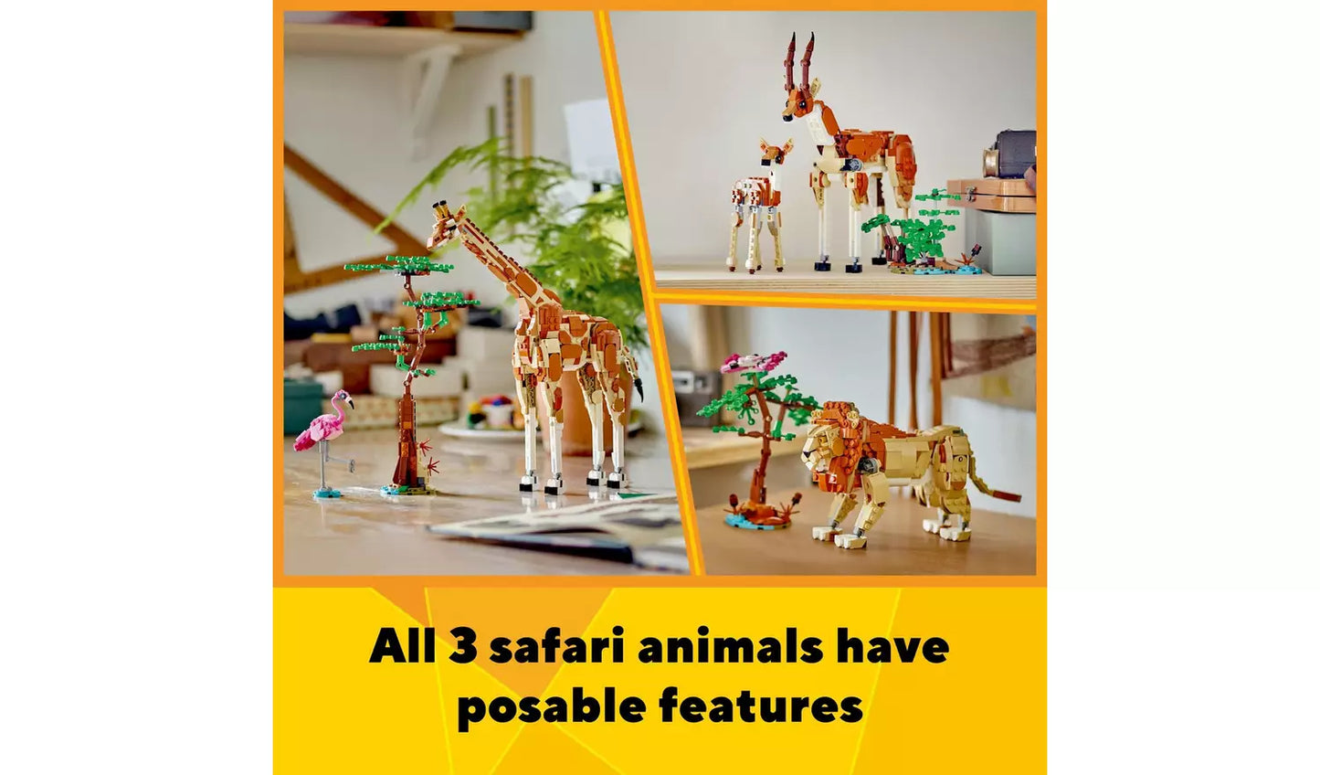 LEGO Creator 3in1 Wild Safari Animals Nature Toys Set | Ages 9+ | Model 31150 | 780 Pieces | New LEGO