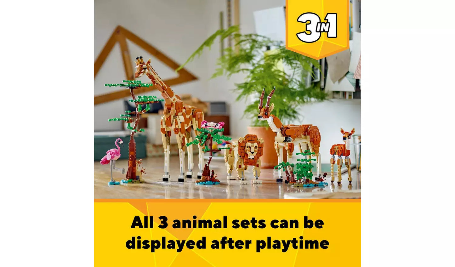 LEGO Creator 3in1 Wild Safari Animals Nature Toys Set | Ages 9+ | Model 31150 | 780 Pieces | New LEGO