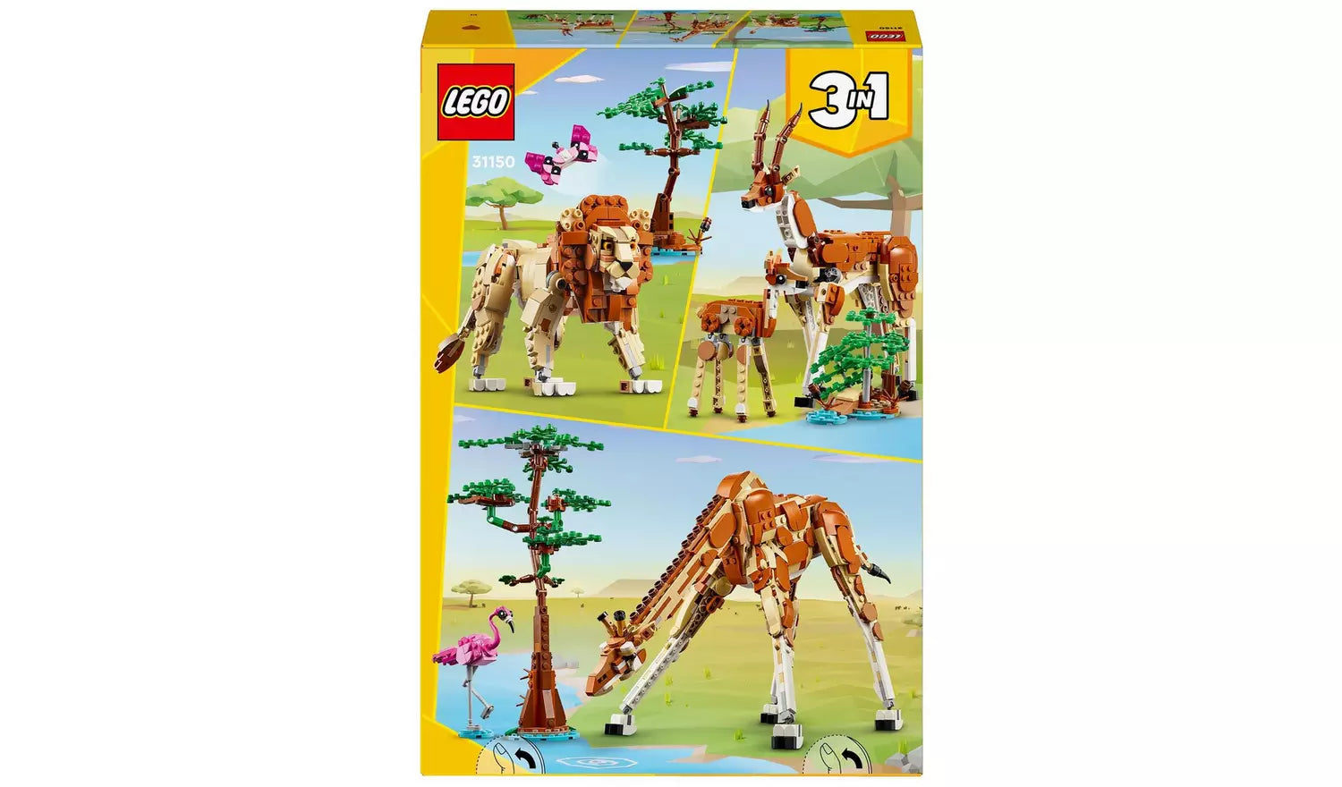 LEGO Creator 3in1 Wild Safari Animals Nature Toys Set | Ages 9+ | Model 31150 | 780 Pieces | New LEGO