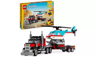 LEGO Creator 3in1 Flatbed Truck with Helicopter Toy | Ages 7+ | Model 31146 | New LEGO