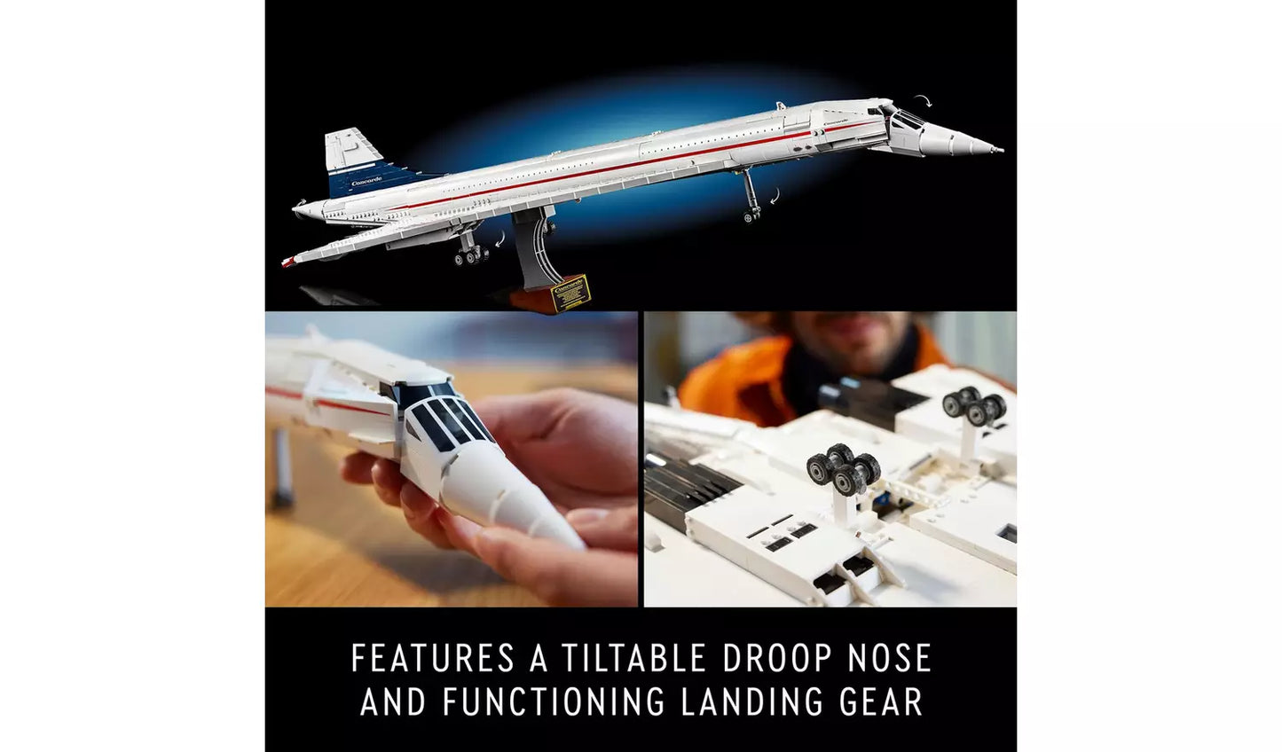 LEGO Icons Concorde Iconic Model Plane Set for Adults 10318 | Ages 18+ | New LEGO
