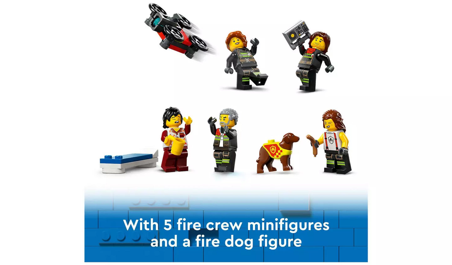 LEGO City Fire Station with Fire Engine Toy Playset | Ages 6+ | Model 60414 | New LEGO