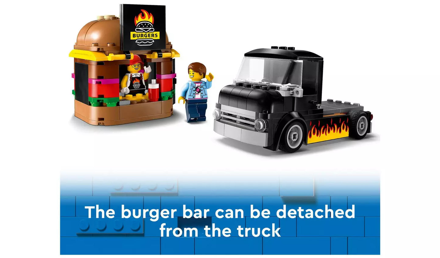 LEGO City Burger Van Food Truck Vehicle Toy Set | Ages 5+ | Model 60404 | New LEGO